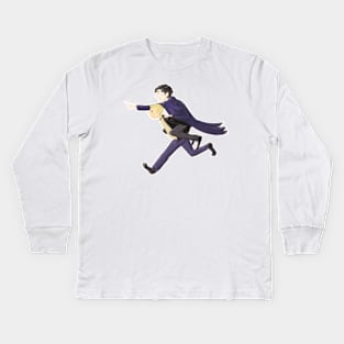 On their way to solve a case. Kids Long Sleeve T-Shirt